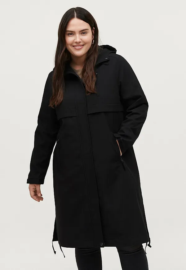 Ellos Plus collection - Lång softshellkappa - Svart