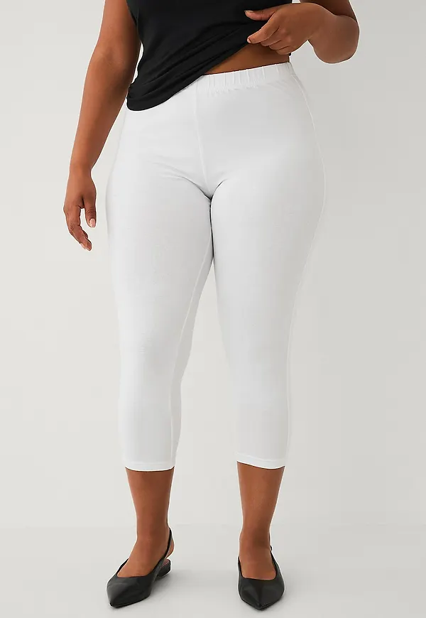 Ellos Plus collection - Leggings med caprilängd - Vit