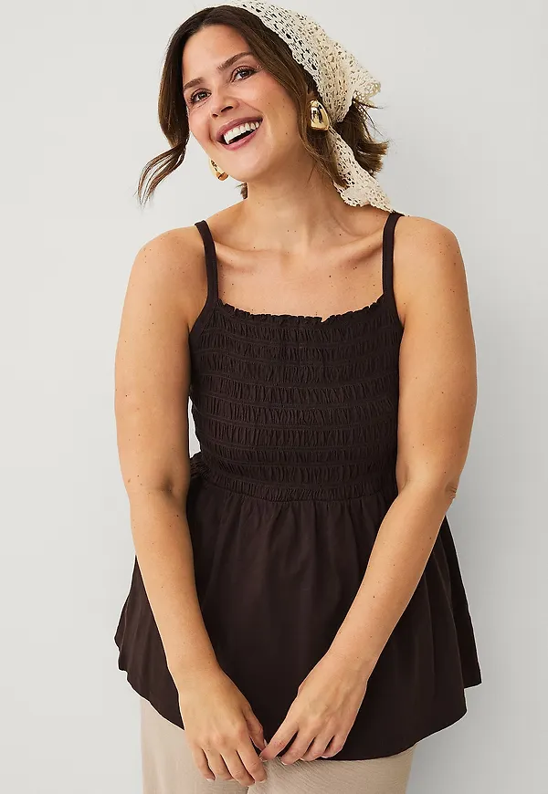 Ellos Plus collection - Linne med smock - Brun