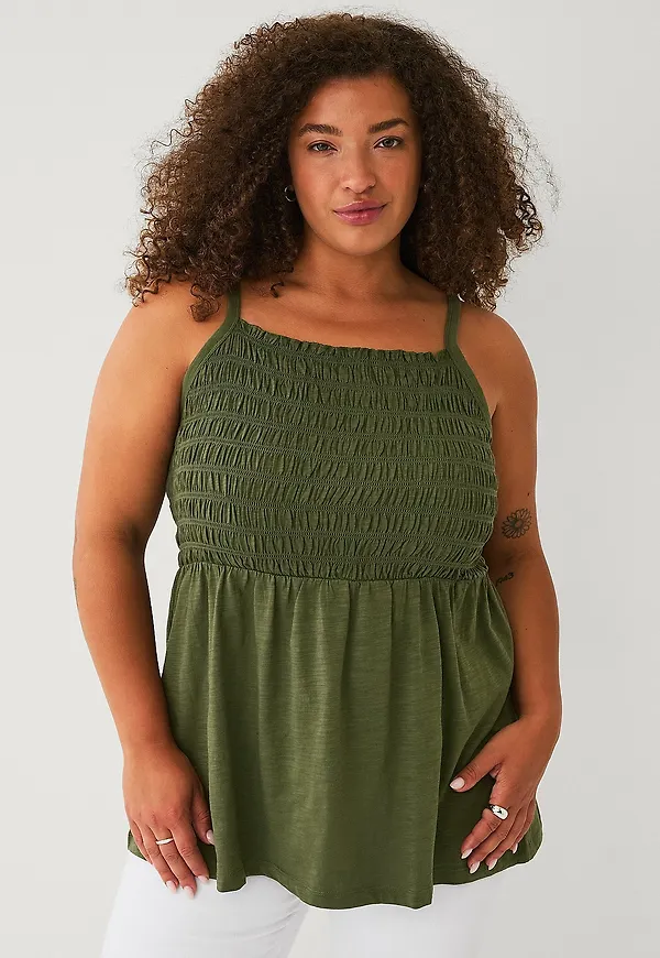 Ellos Plus collection - Linne med smock - Grön