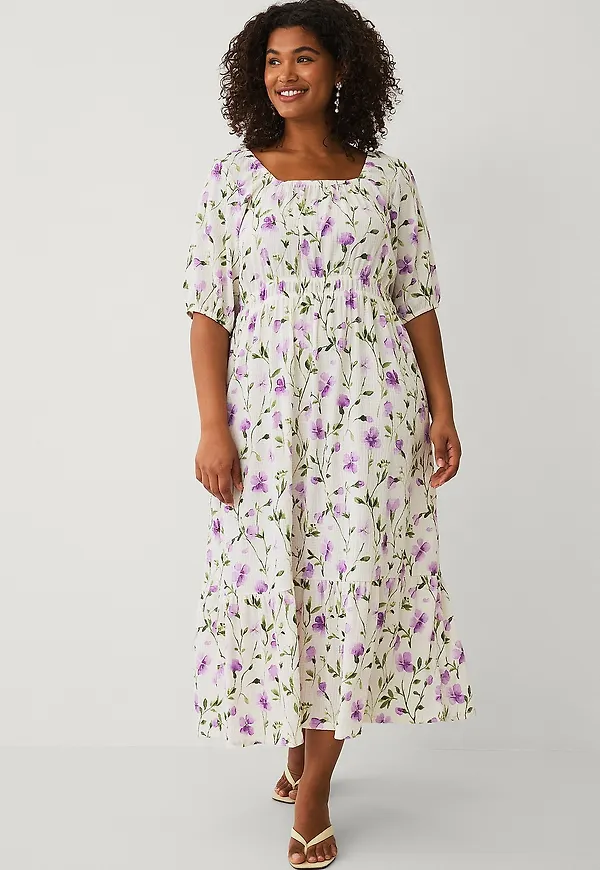 Ellos Plus collection - Maxiklänning med puffärmar - Lila