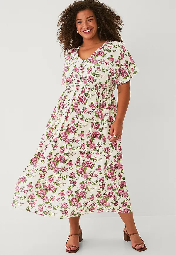 Ellos Plus collection - Maxiklänning med smock - Rosa