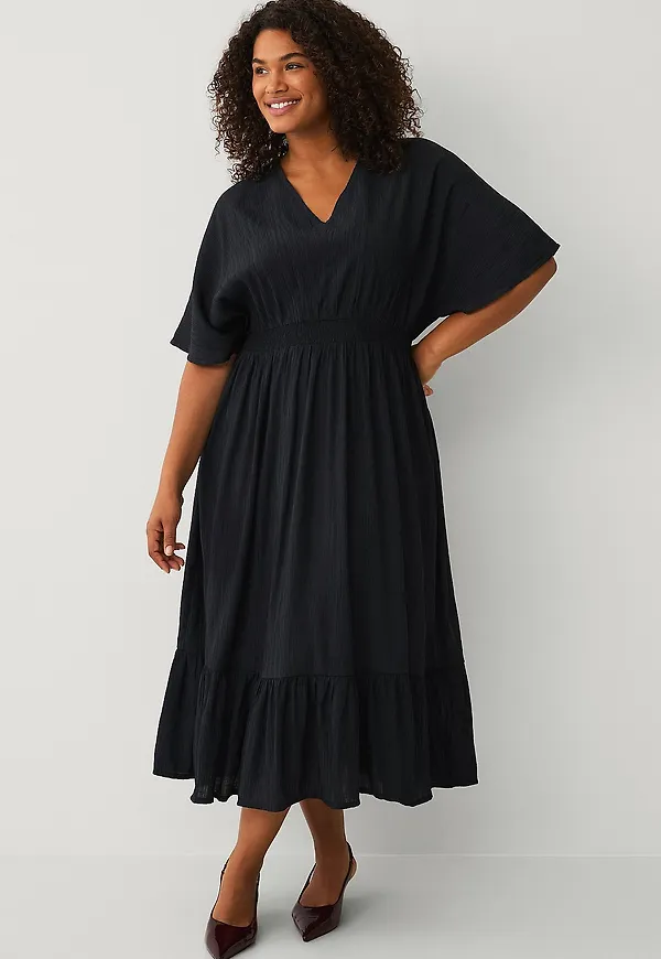 Ellos Plus collection - Maxiklänning med smock - Svart