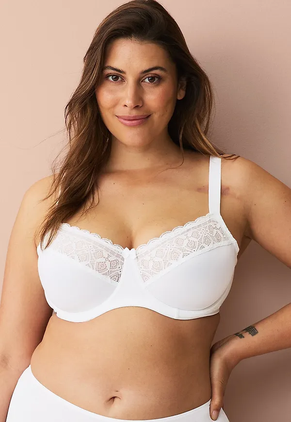 Ellos Plus collection - Minimizer Bygel-bh med Meshfodrade Kupor - Vit