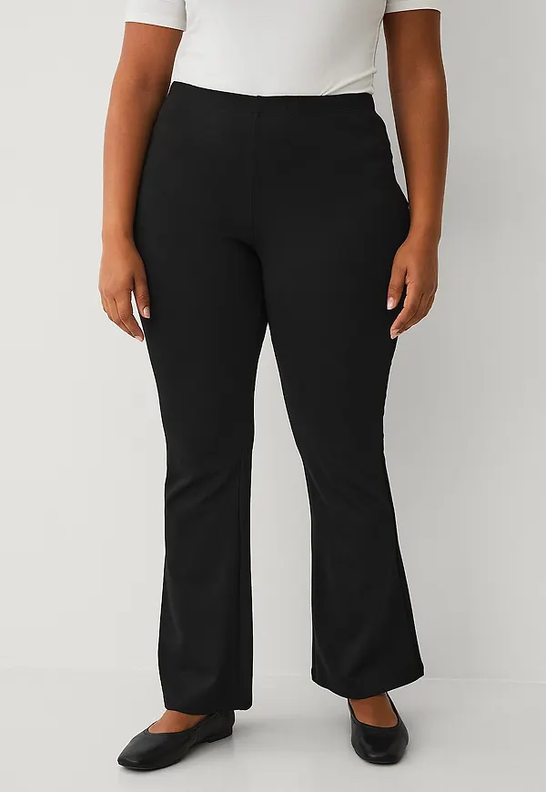 Ellos Plus collection - Puntoleggings med bootcut - Svart