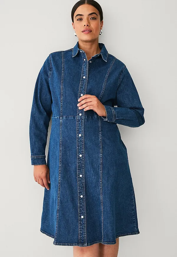 Ellos Plus collection - Skjortklänning i denim - Blå