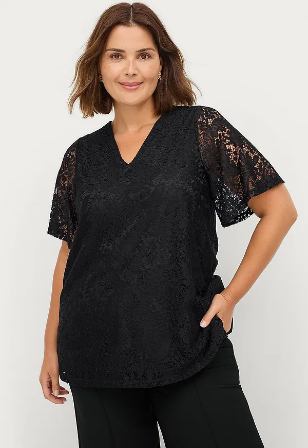Ellos Plus collection - Spetstopp Flora - Svart