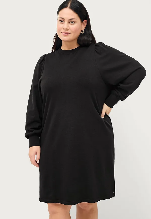 Ellos Plus collection - Sweatklänning Lisen - Svart