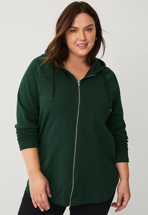 Ellos Plus collection - Sweatshirt med dragkedja - Grön
