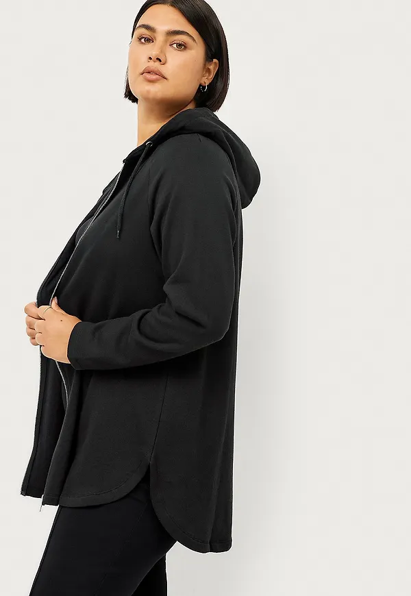 Ellos Plus collection - Sweatshirt med dragkedja - Svart
