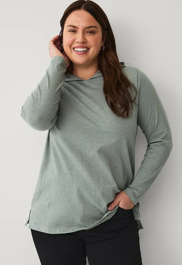 Ellos Plus collection - Sweatshirt med huva - Grön