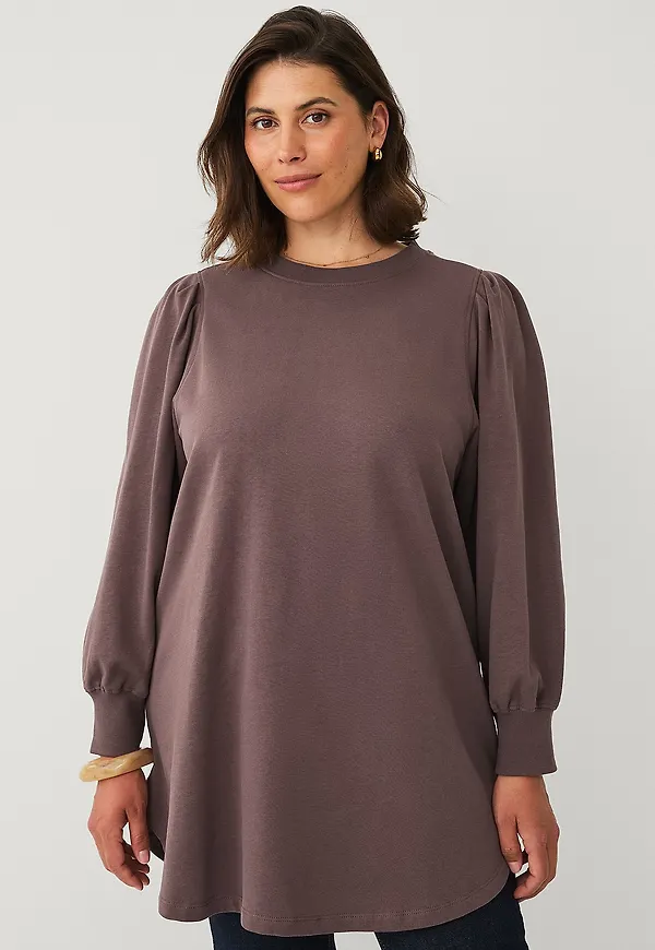 Ellos Plus collection - Sweatshirt med puffärm - Brun