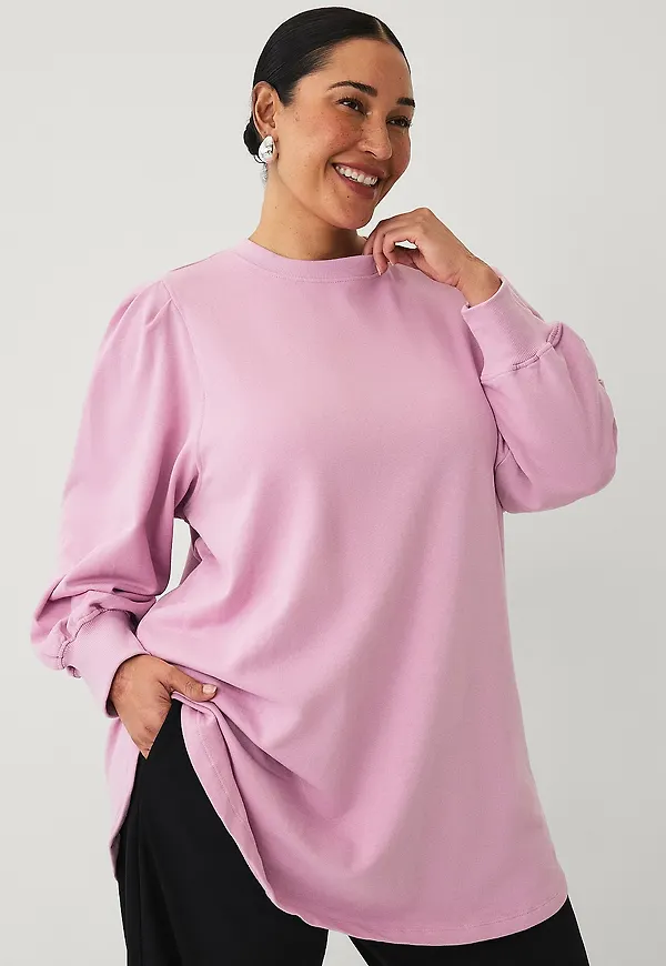 Ellos Plus collection - Sweatshirt med puffärm - Rosa
