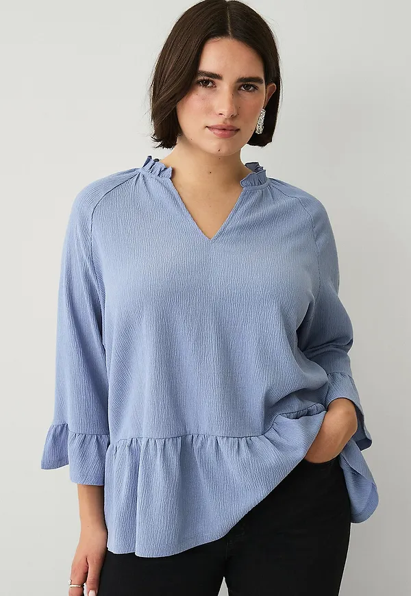 Ellos Plus collection - Topp i strukturjersey - Blå