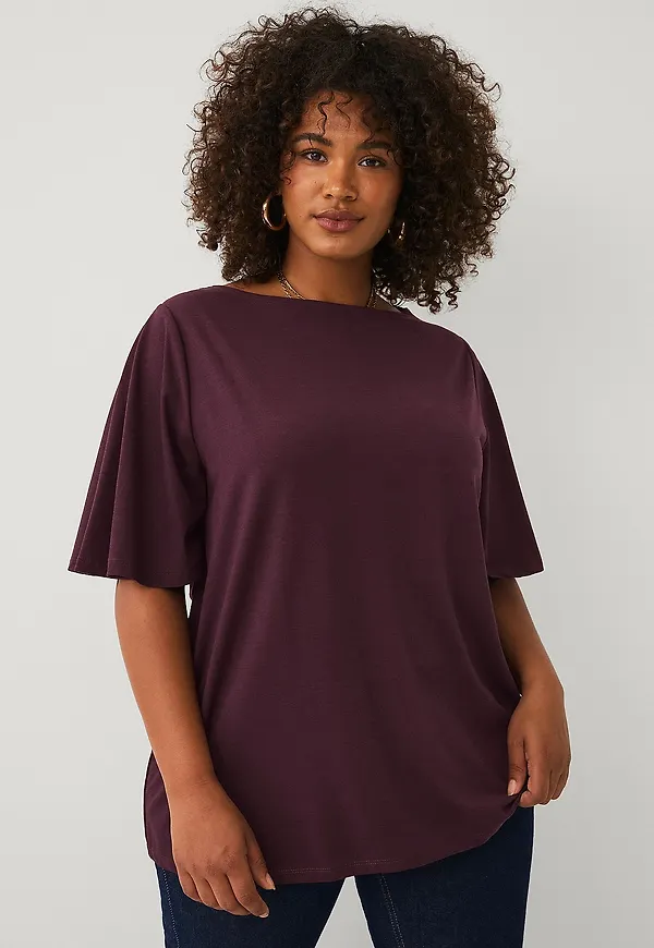 Ellos Plus collection - Topp med båthals - Lila