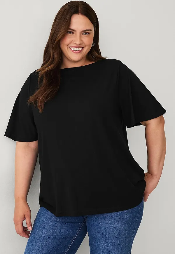 Ellos Plus collection - Topp med båthals - Svart