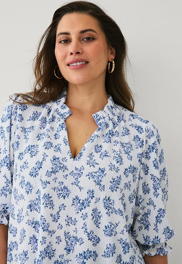 Ellos Plus collection - Topp med puffärmar - Blå