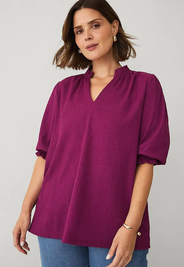 Ellos Plus collection - Topp med puffärmar - Röd