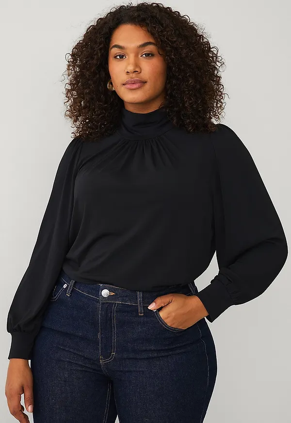 Ellos Plus collection - Topp med puffärmar - Svart