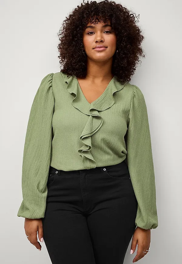 Ellos Plus collection - Topp med puffärmar - Grön