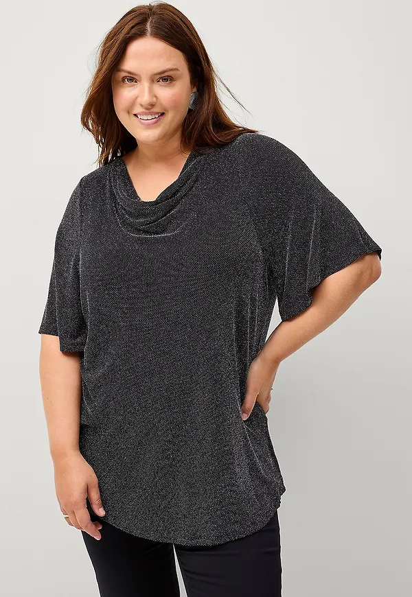 Ellos Plus collection - Topp med glitter - Svart