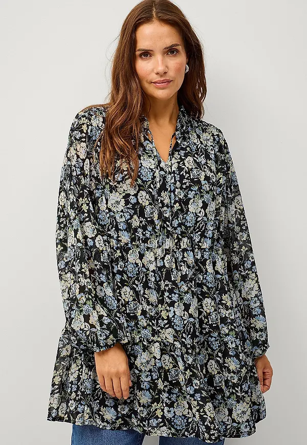 Ellos Plus collection - Tunika i chiffong - Svart