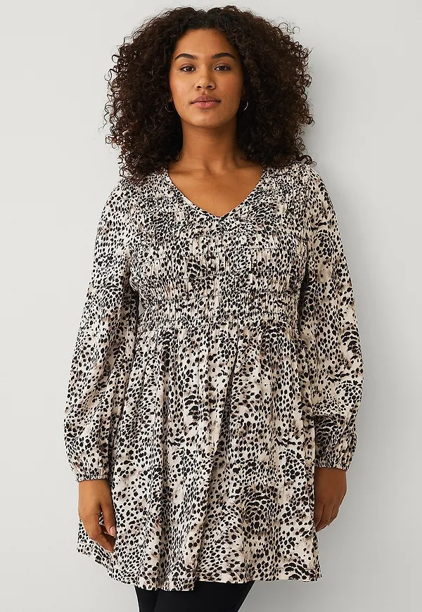 Ellos Plus collection - Tunika med smock - Brun
