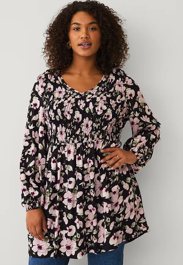 Ellos Plus collection - Tunika med smock - Rosa