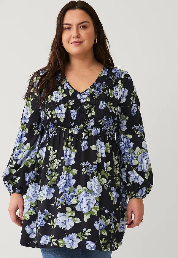 Ellos Plus collection - Tunika med smock - Svart