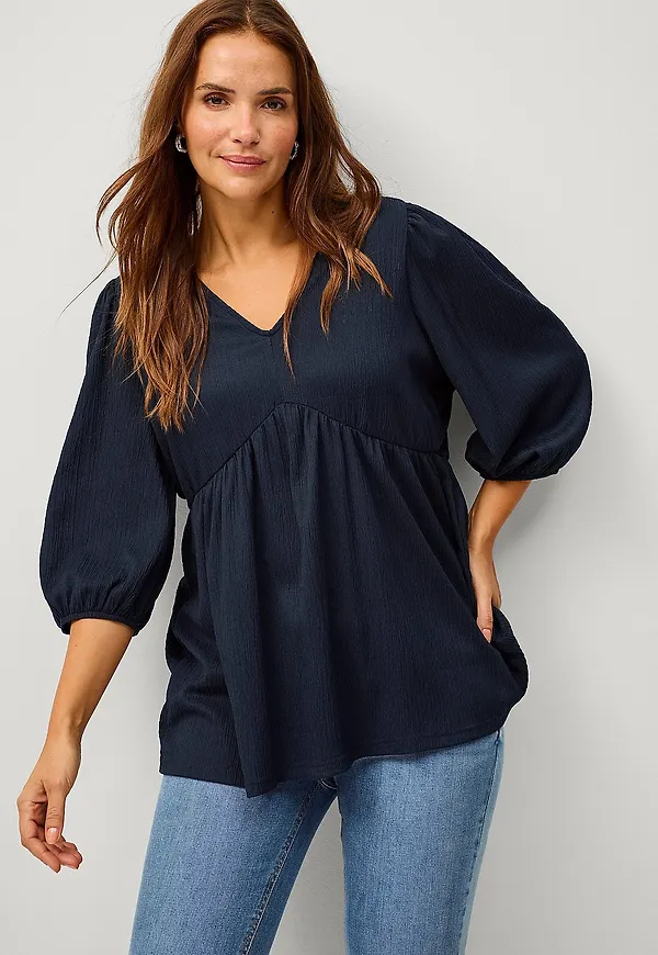 Ellos Plus collection - Tunika med puffärmar - Blå