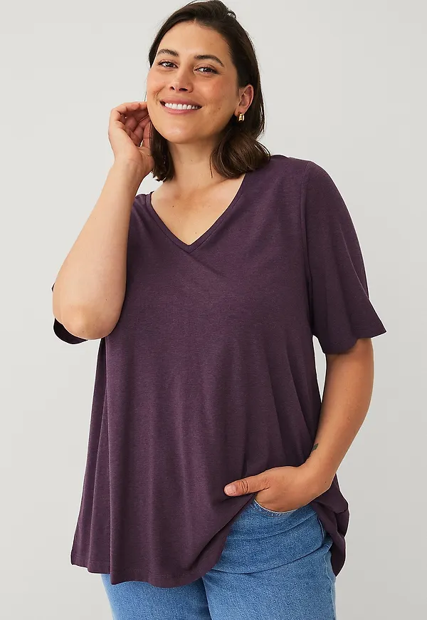 Ellos Plus collection - V-ringad topp - Lila
