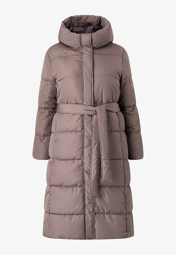 Ellos Plus collection - Vadderad kappa med knytskärp - Brun