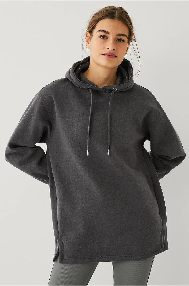 Ellos STUDIO - Huvtröja Studio Sweat Long Hoodie Soft - Grå
