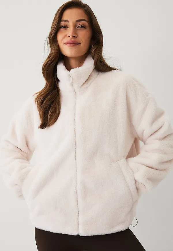 Ellos STUDIO - Jacka Fake Fur Jacket - Natur