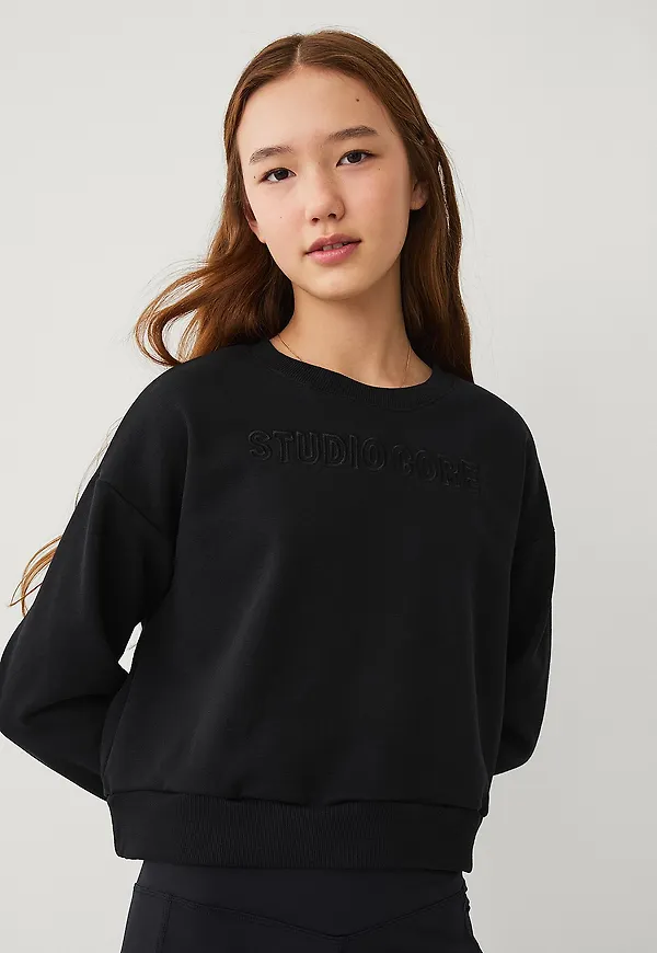 Ellos STUDIO - Sweatshirt Girl Sweat Crewneck Core - Svart