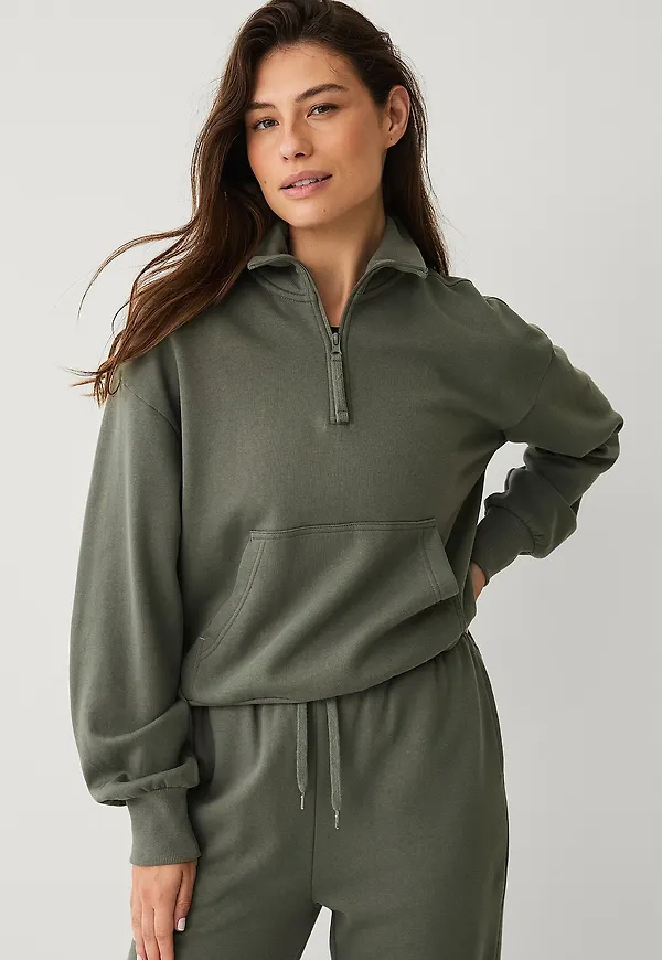 Ellos STUDIO - Sweatshirt med hög krage - Grön