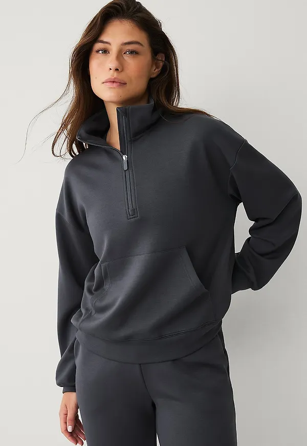 Ellos STUDIO - Sweatshirt Tech Sweat Halfzip - Grå