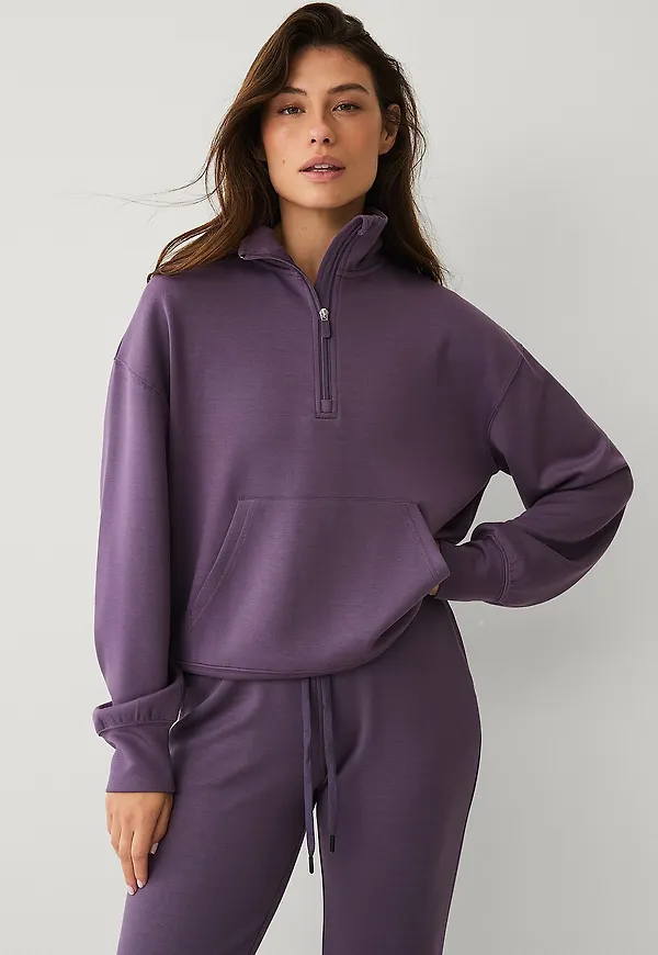 Ellos STUDIO - Sweatshirt Tech Sweat Halfzip - Lila
