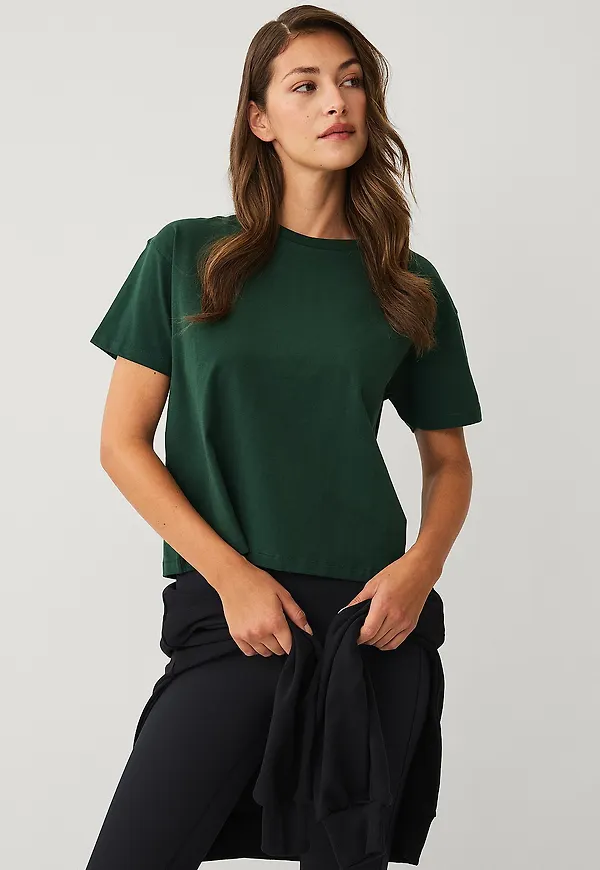 Ellos STUDIO - Tränings-t-shirt Boyfriend Tee Cropped - Grön