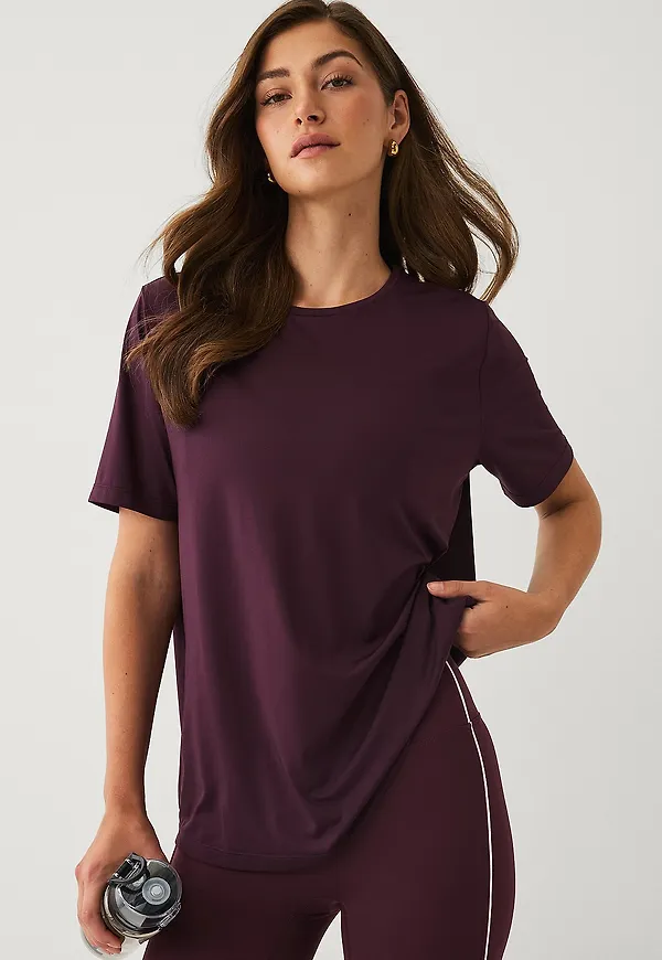 Ellos STUDIO - Träningstopp Loose Top Core SS - Röd