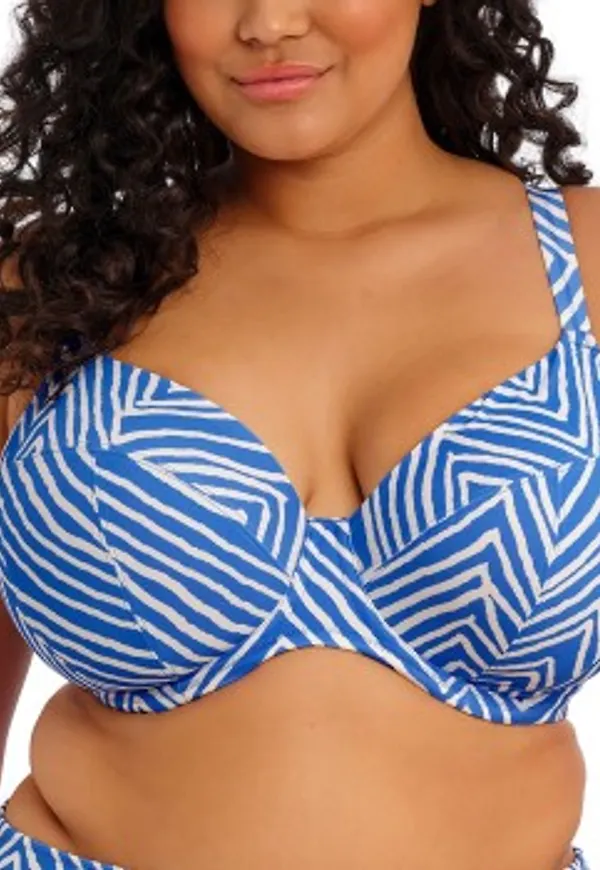 Elomi Fiji Falls Plunge Bikini Top Vit/Blå H 85 Dam