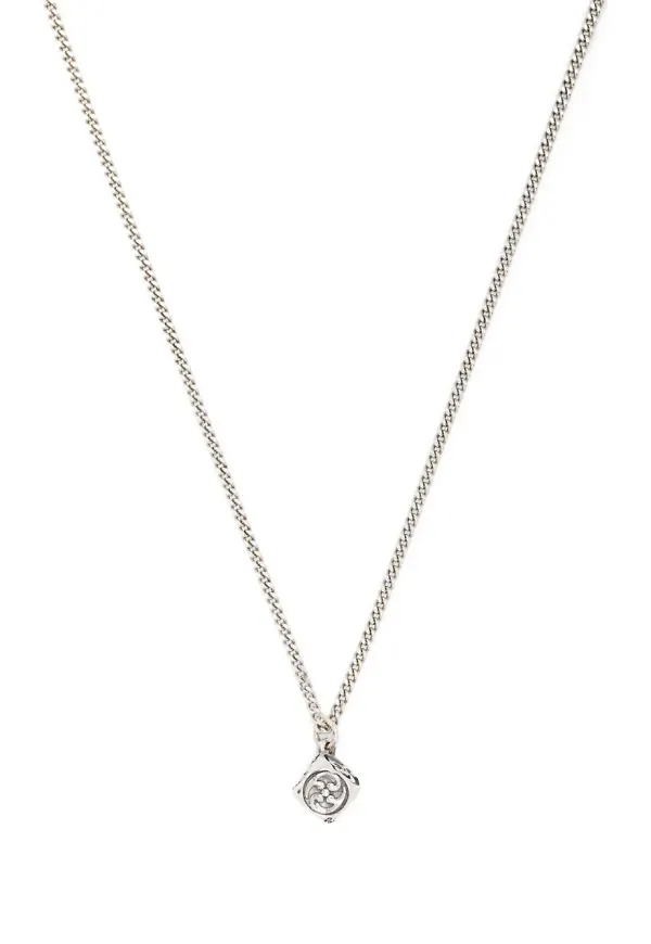 Emanuele Bicocchi halsband med tärningshänge - Silverfärgad