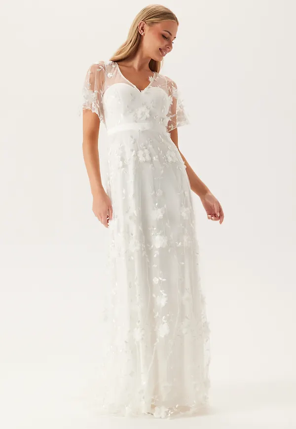 Embroidered Floral Wedding Gown