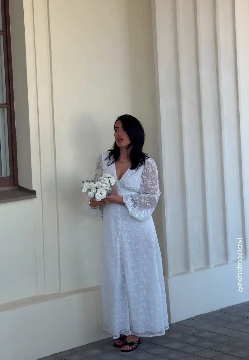 Embroidered Midi Dress