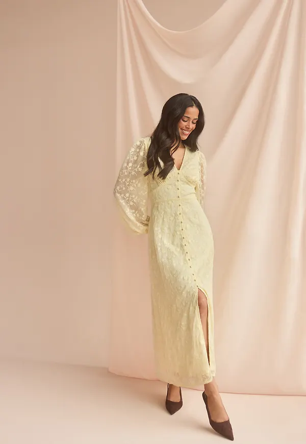 Embroidered Midi Dress