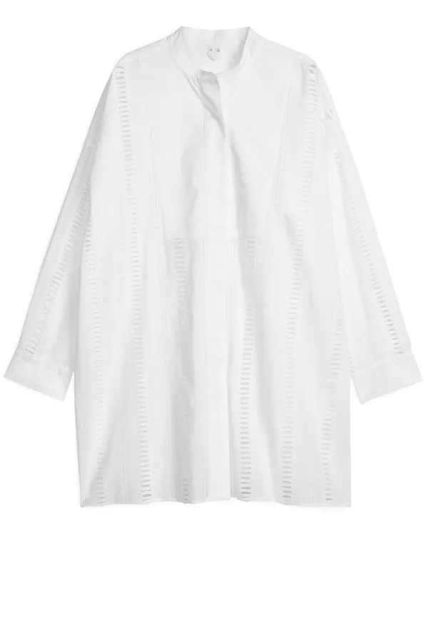 Embroidered Poplin Shirt - White