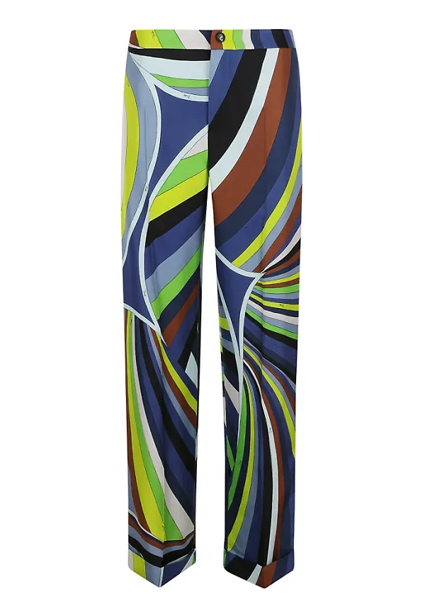Emilio Pucci Straight Trousers Flerfärgad, Dam