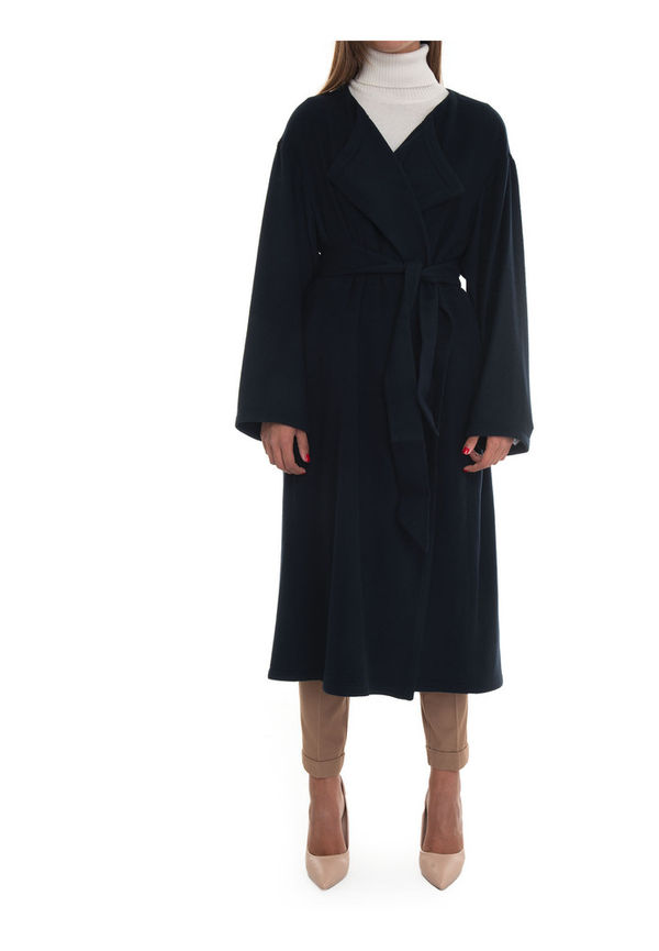 Emporio Armani - Ullkappor - Blå - Dam - Storlek: L,M,S