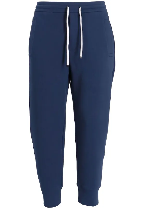 Emporio Armani avsmalnande sweatpants med dragsko - Blå