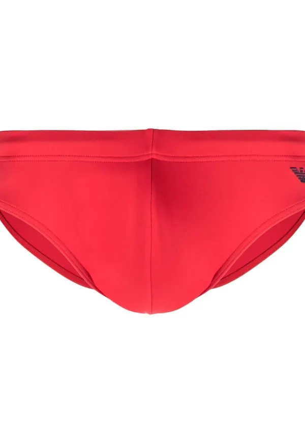 Emporio Armani badbyxor med logotypdetalj - Röd